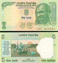 *5 Rupií India 2002-2008, P88A UNC - Kliknutím na obrázok zatvorte -